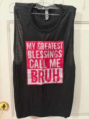 Next Level My Greatest Blessings Call Me Bruh Muscle Tank Top Black XL